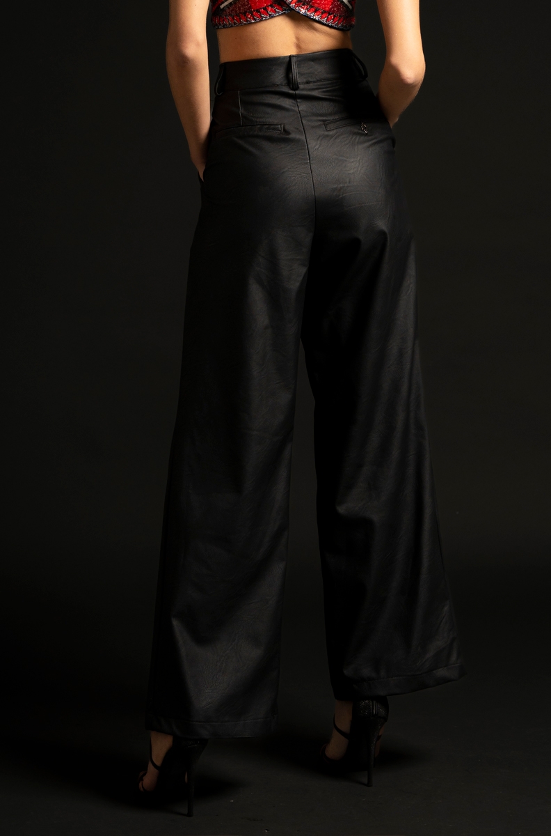 TAPIA WIDE PANTS-Eco Leather