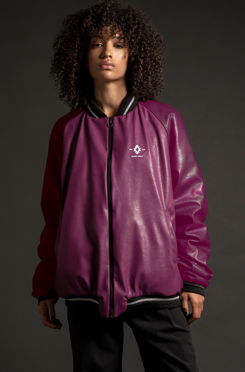 SERPENT BOMBER-Purple Eco Leather