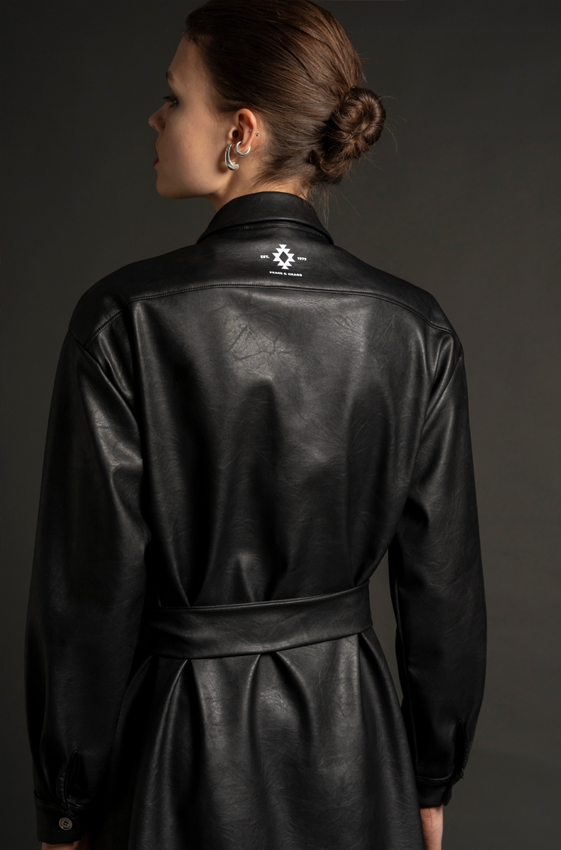 QUILI SHIRT DRESS-Eco Leather
