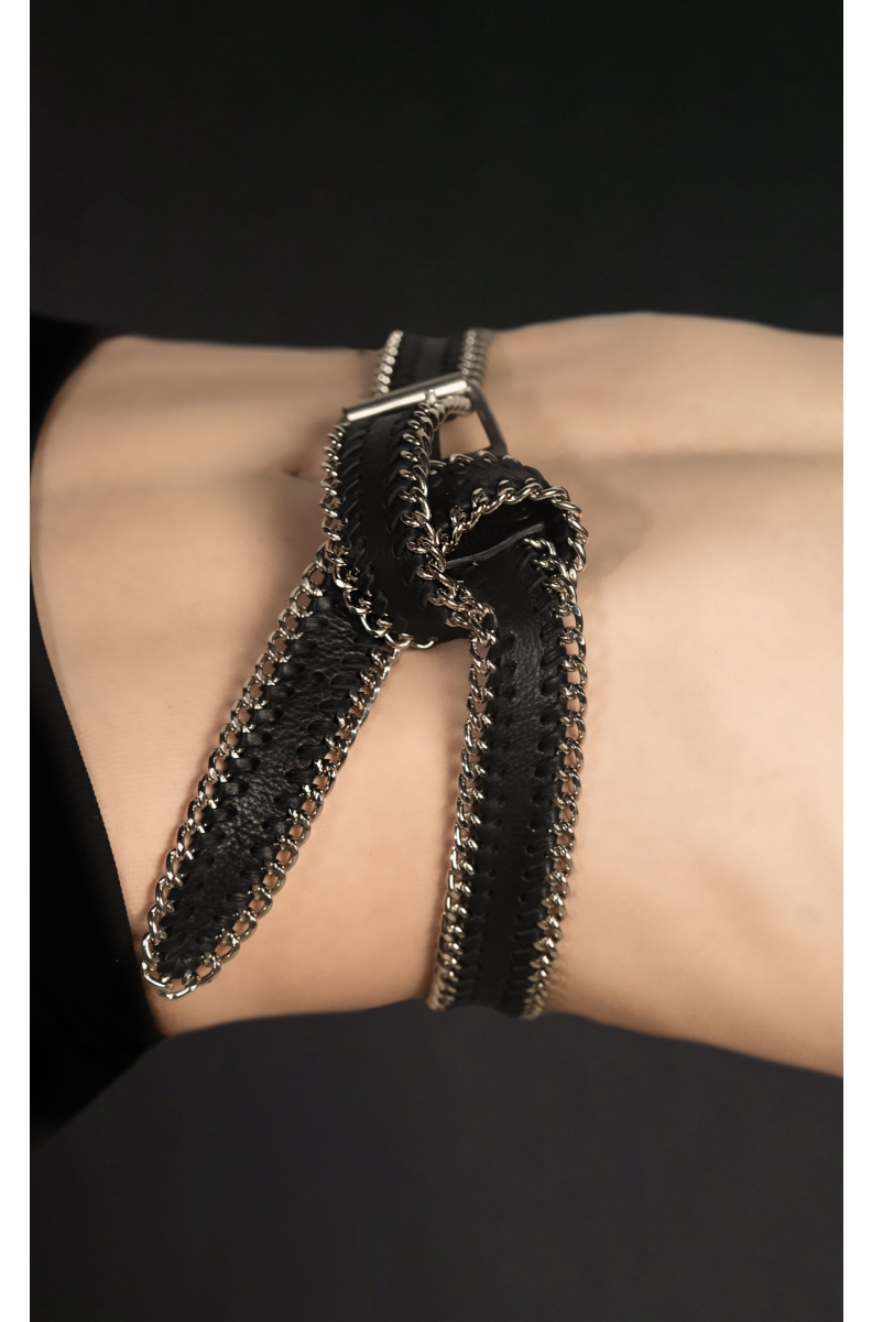 The Karma Handmade Leather & Chain belt