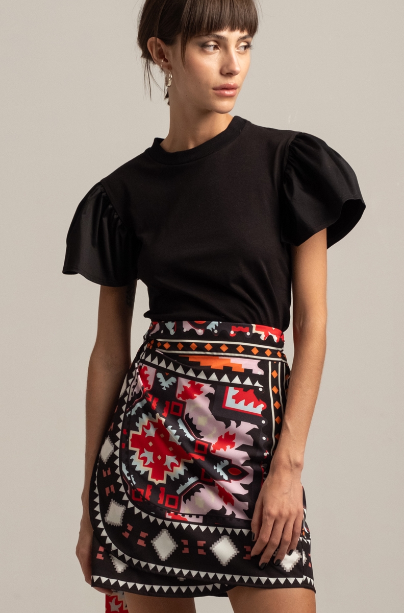 FRILL T-SHIRT-Cotton