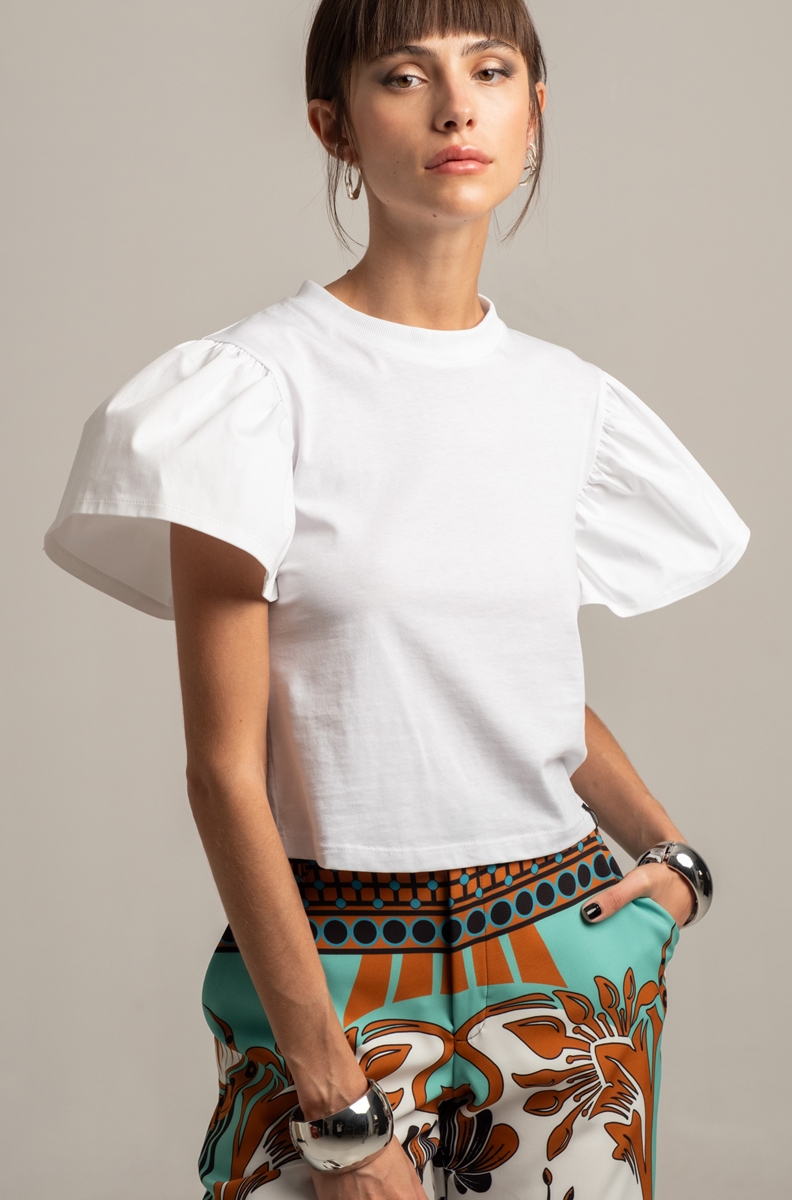 FRILL T-SHIRT-Cotton