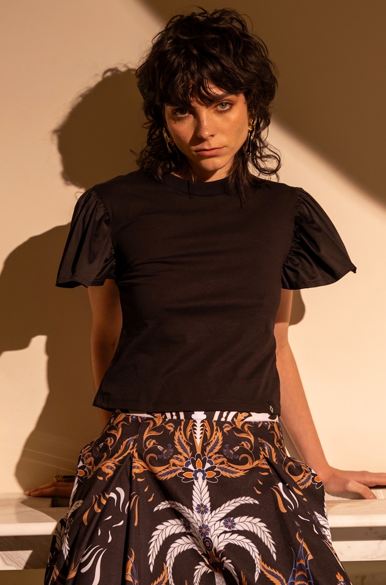 FRILL T-SHIRT-Cotton