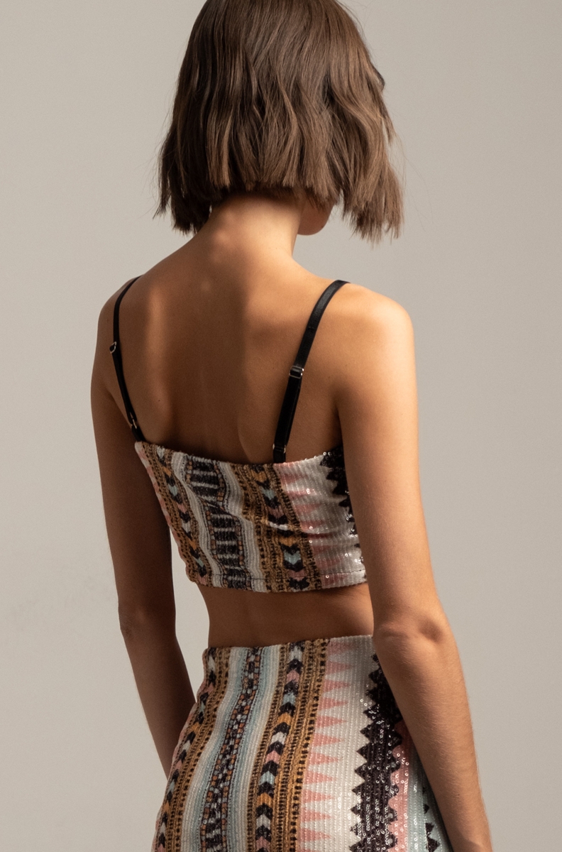 LUCID SEQUIN CROP ΤΟΠ
