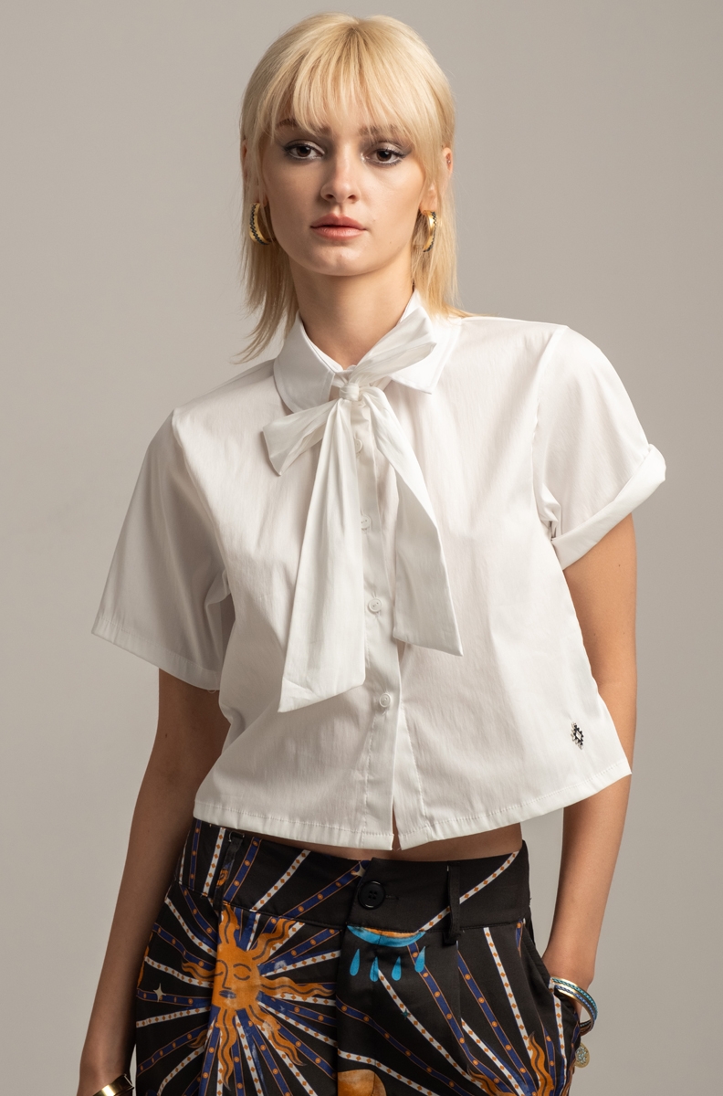 BOW TIE SHIRT-Popeline Cotton