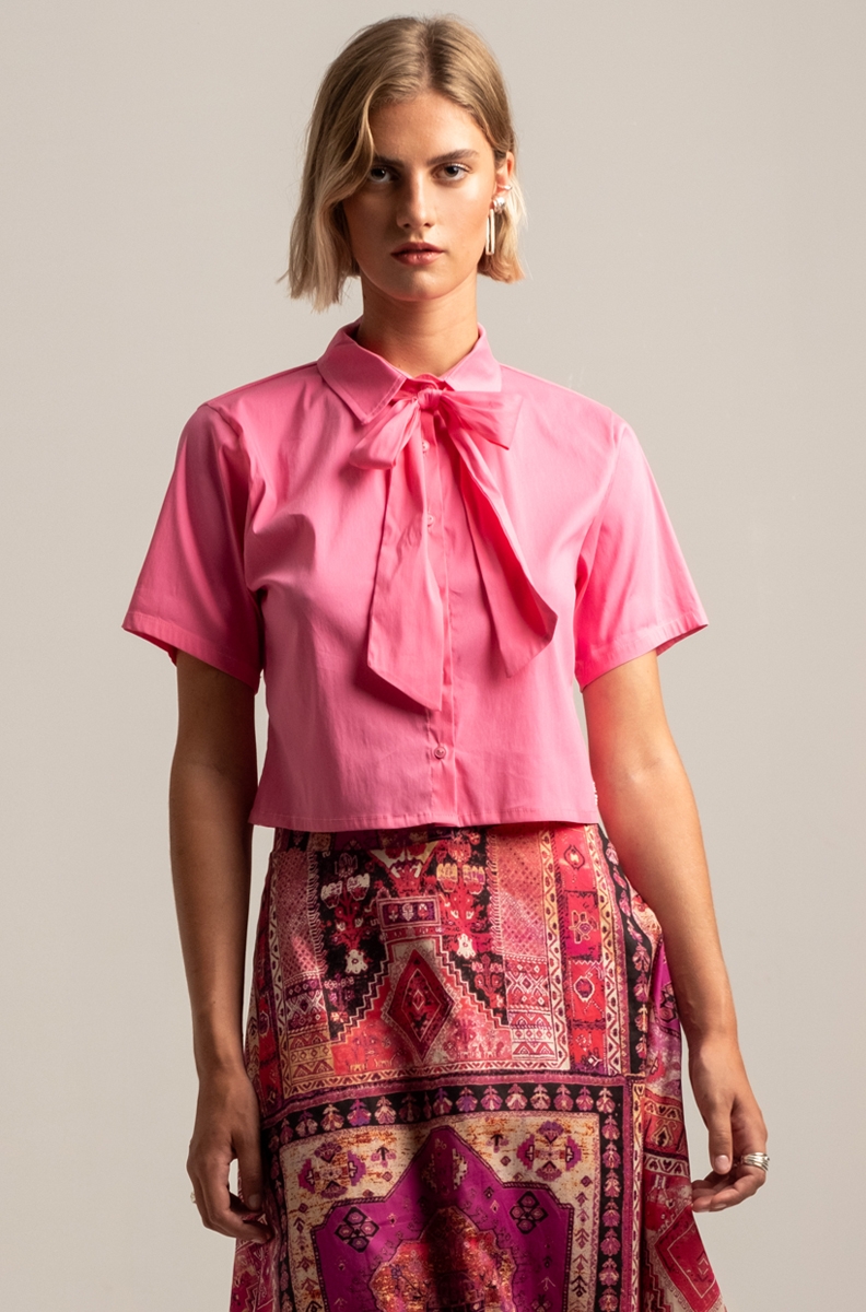 BOW TIE SHIRT-Popeline Cotton