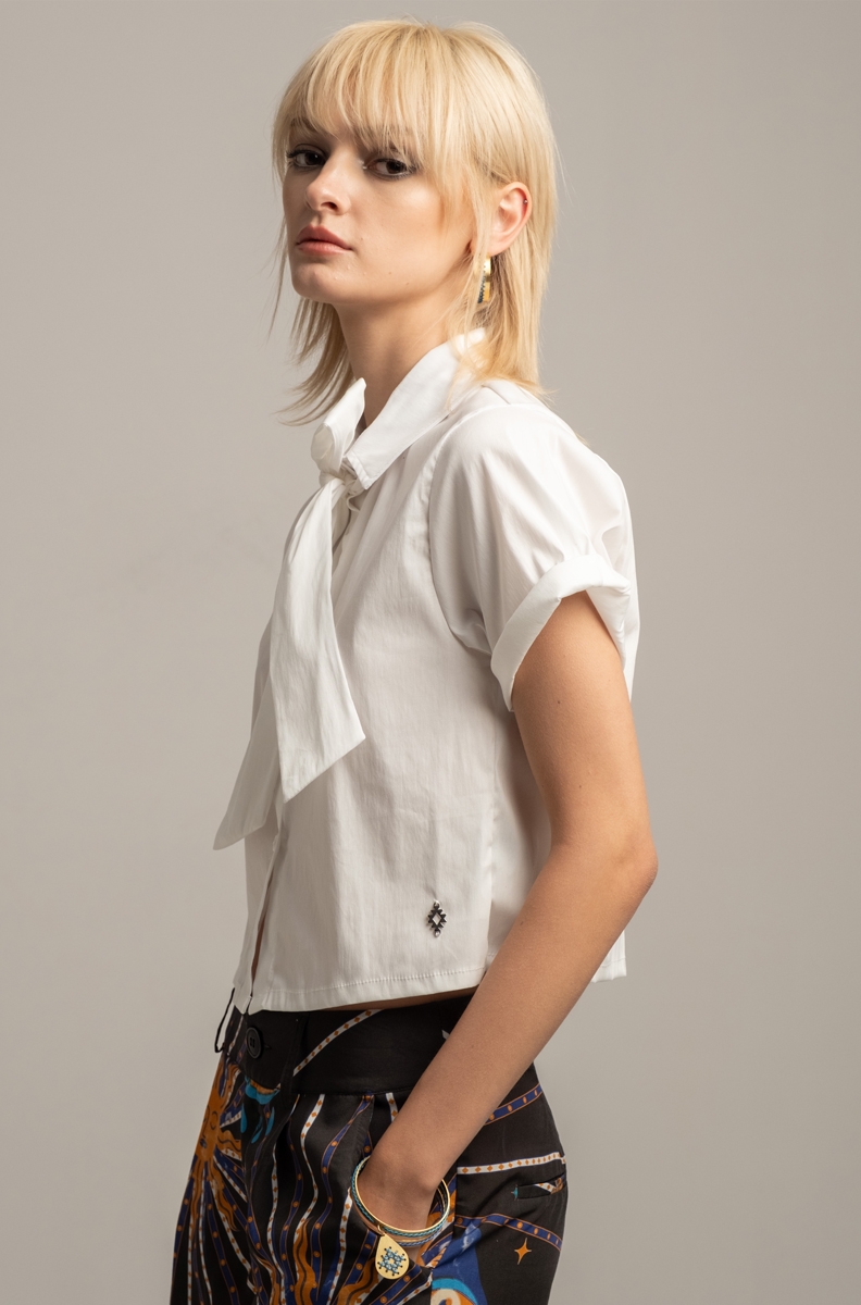 BOW TIE SHIRT-Popeline Cotton
