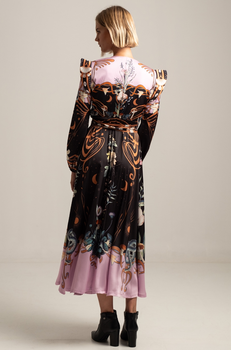 ANTHOLOGY SILKY SLIT LONG DRESS