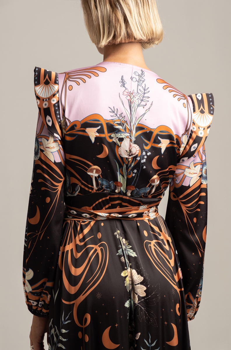 ANTHOLOGY SILKY SLIT LONG DRESS