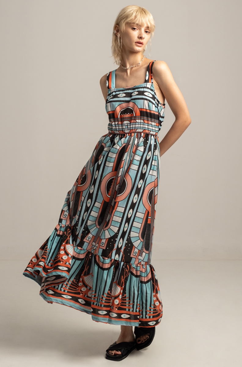 SYMMETRY LONG DRESS - Cotton