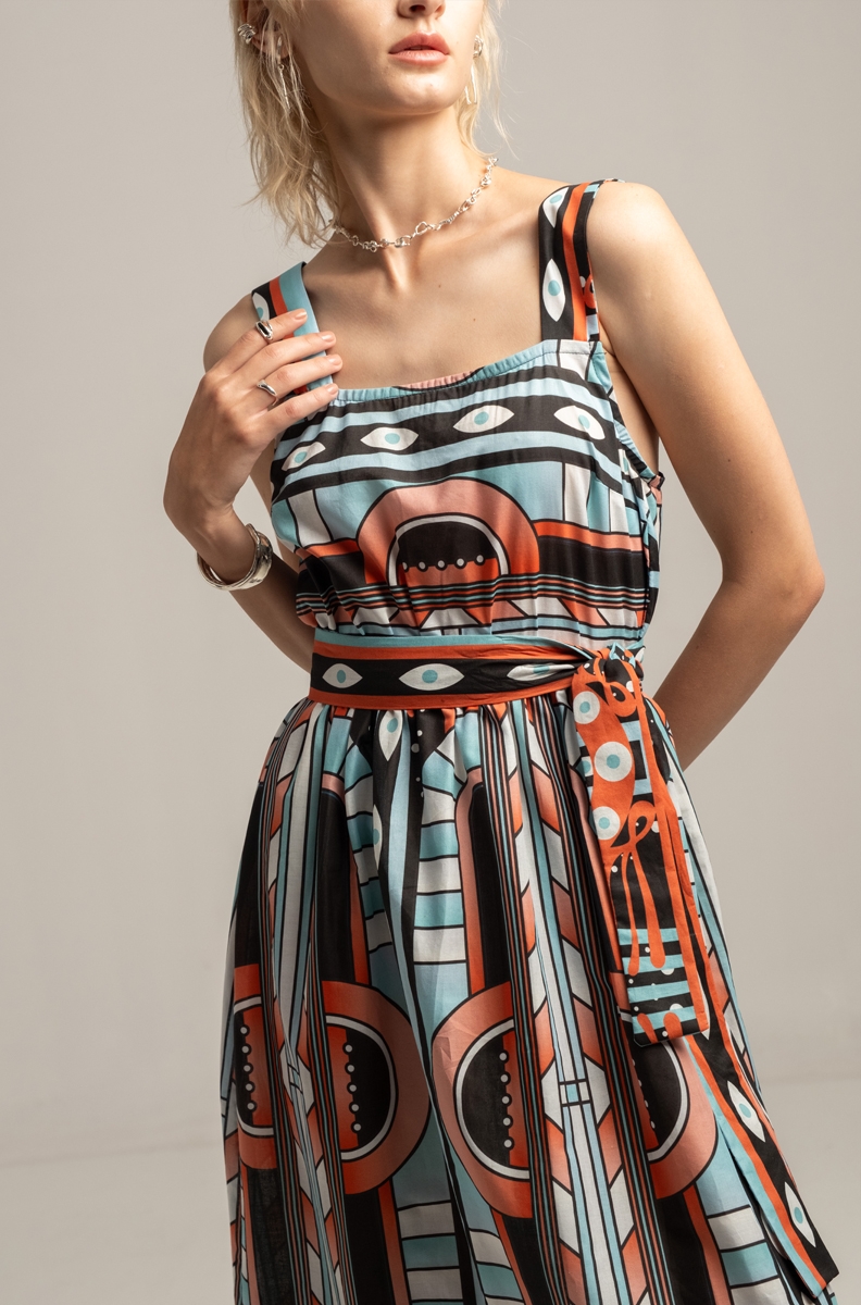 SYMMETRY LONG DRESS - Cotton