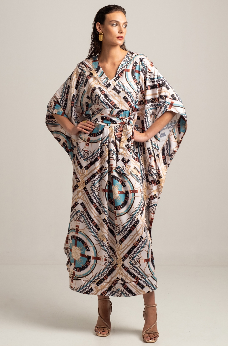 ANTHOPOSOPHY SILKY MAXI KAFTAN