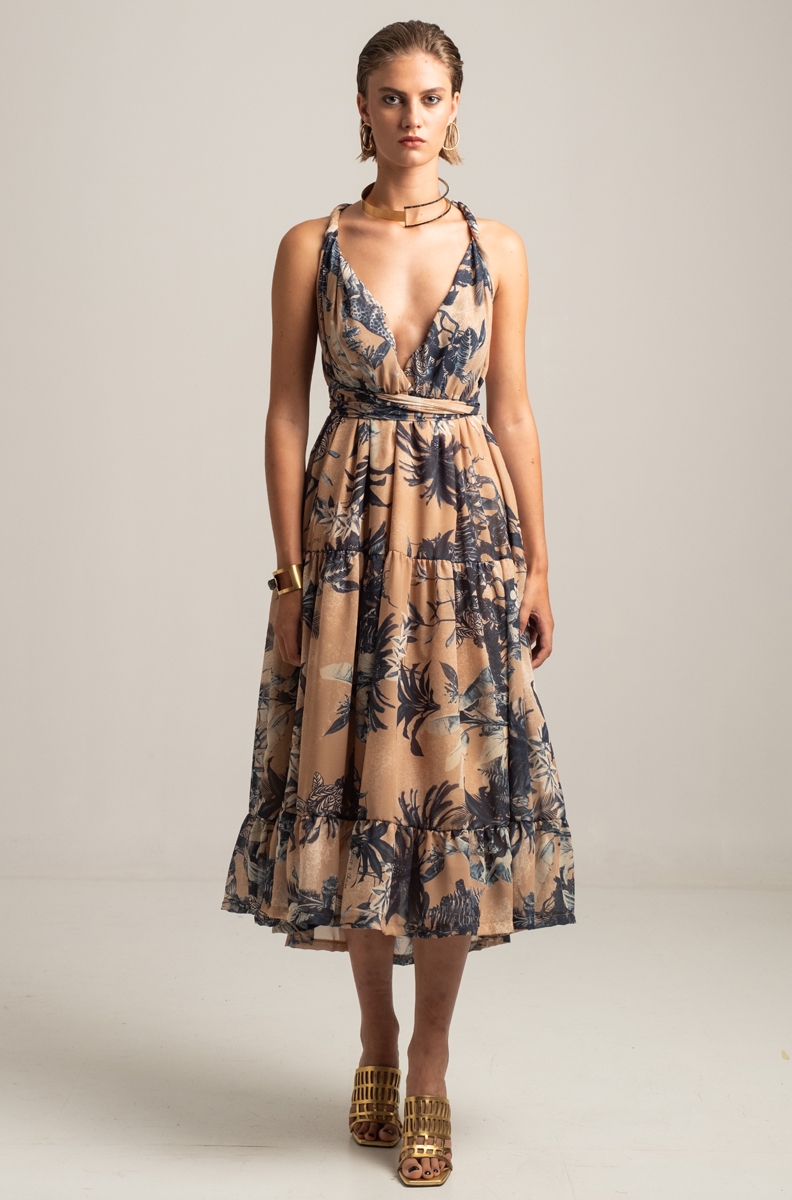 TUNDRA TWIST-ME LONG DRESS-Recycled Mouseline