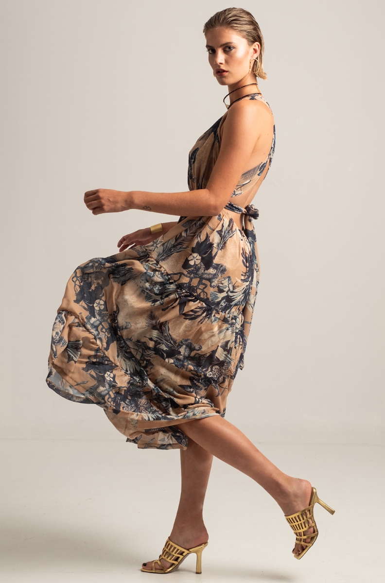 TUNDRA TWIST-ME LONG DRESS-Recycled Mouseline