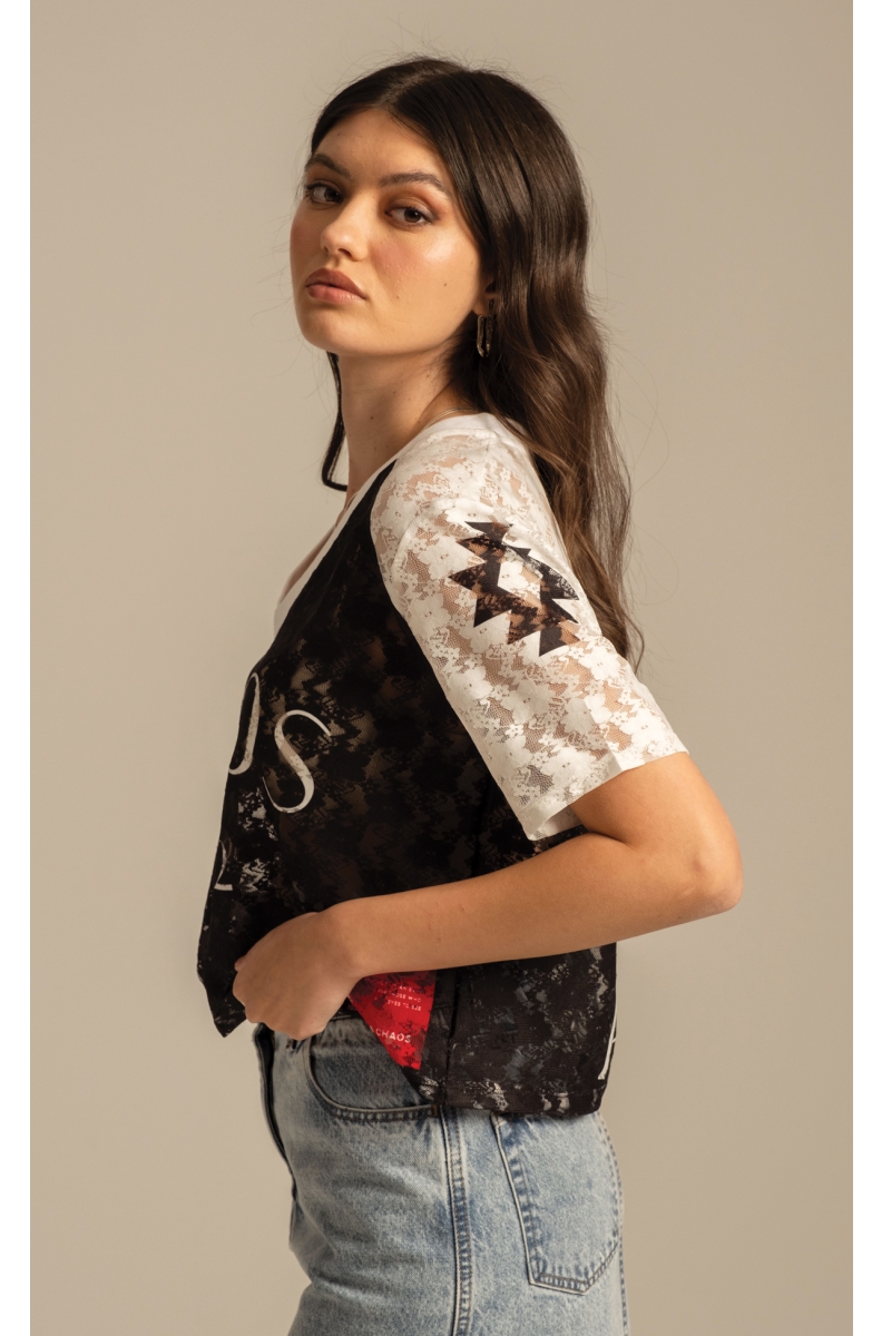 COSMOS LACE CROP ΤΟΠ