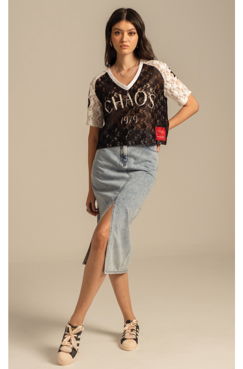 COSMOS LACE CROP ΤΟΠ