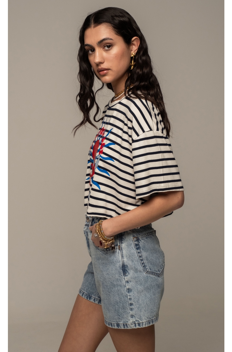 CRUISE CROP T-SHIRT - Viscose