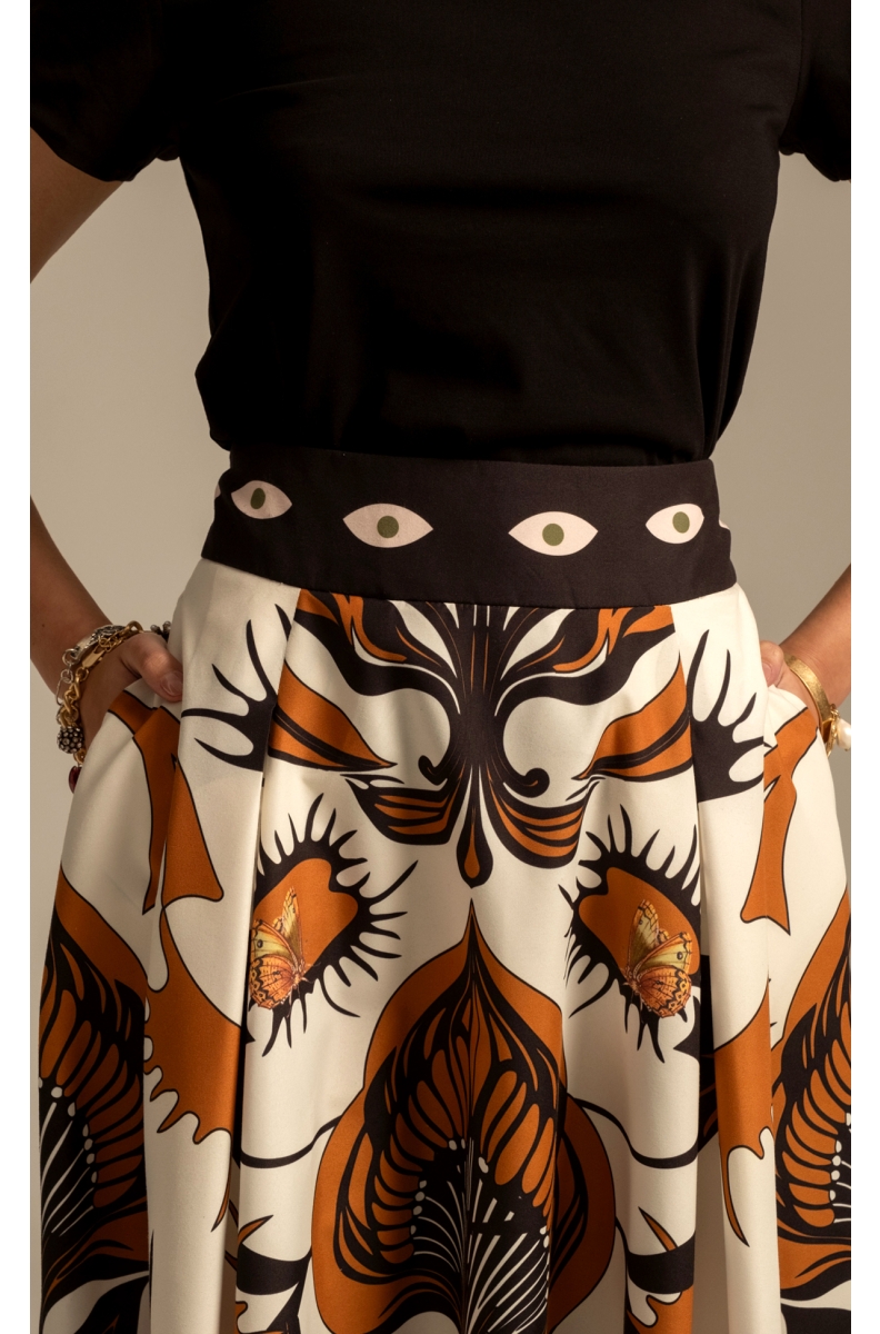 ORNAMENTAL MIDI SKIRT