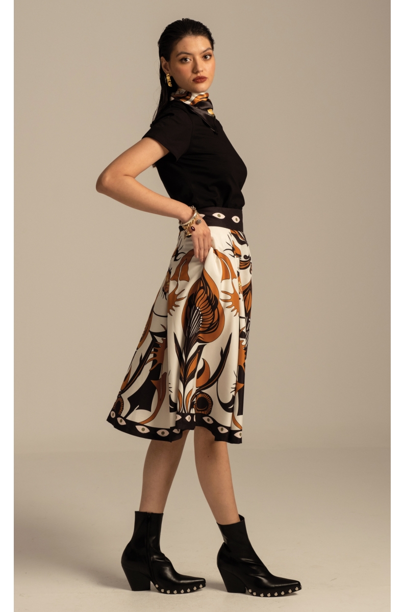 ORNAMENTAL MIDI SKIRT