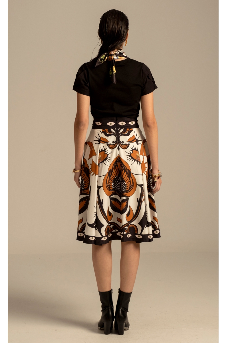 ORNAMENTAL MIDI SKIRT