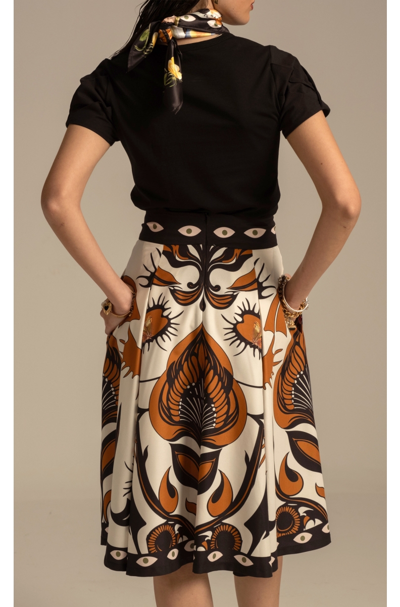 ORNAMENTAL MIDI SKIRT