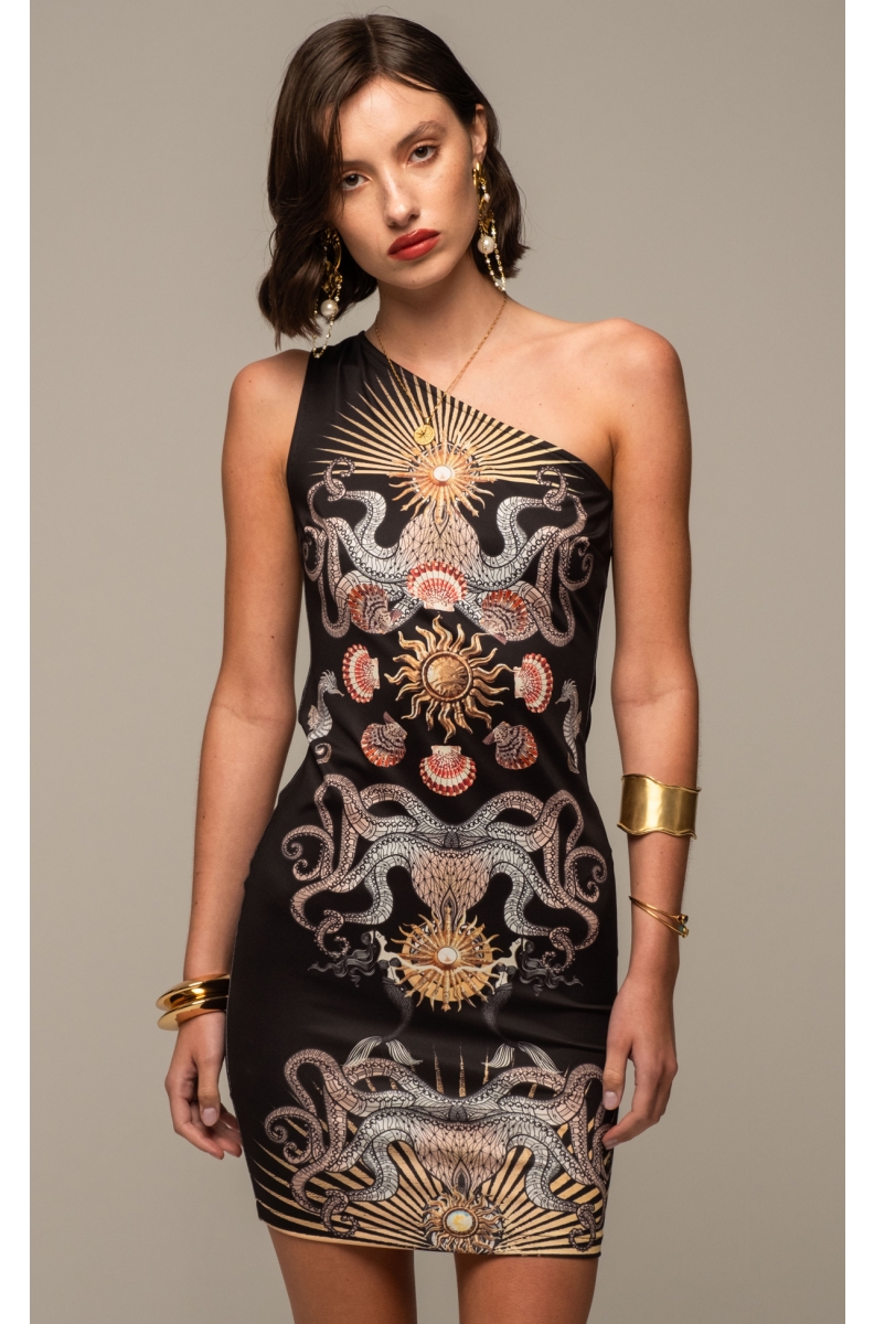 ABYSS ONE SHOULDER BODYCON DRESS