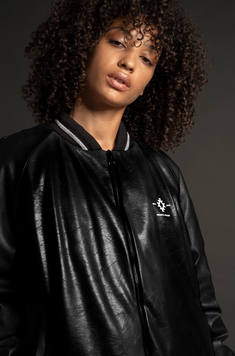 SERPENT BOMBER Black Eco Leather