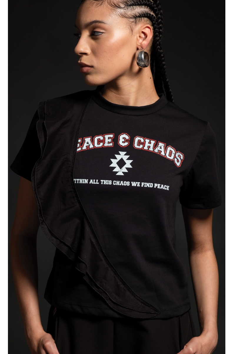 EMBLEM T-SHIRT - Cotton with ruffles