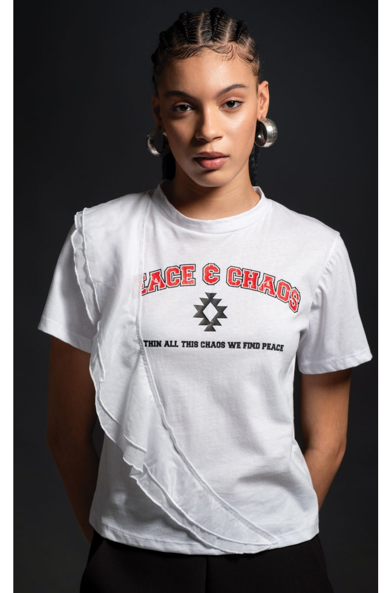 EMBLEM T-SHIRT - Cotton with ruffles