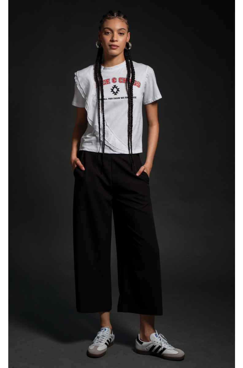 EMBLEM T-SHIRT - Cotton with ruffles
