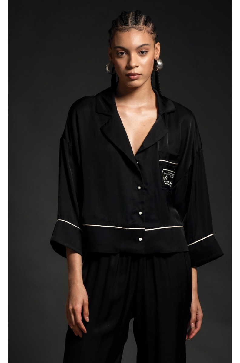 GLOSSY SHIRT - Viscose