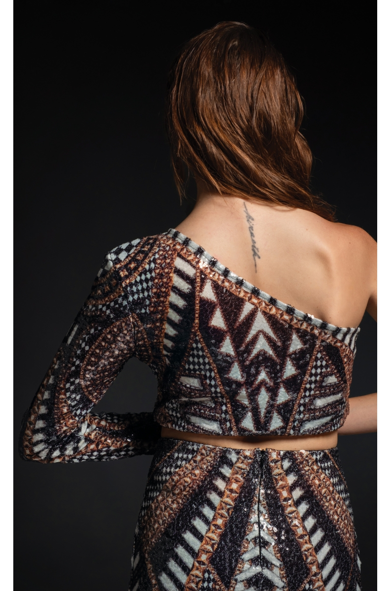 ABUNDANCE ONE SHOULDER TOP - Sequin