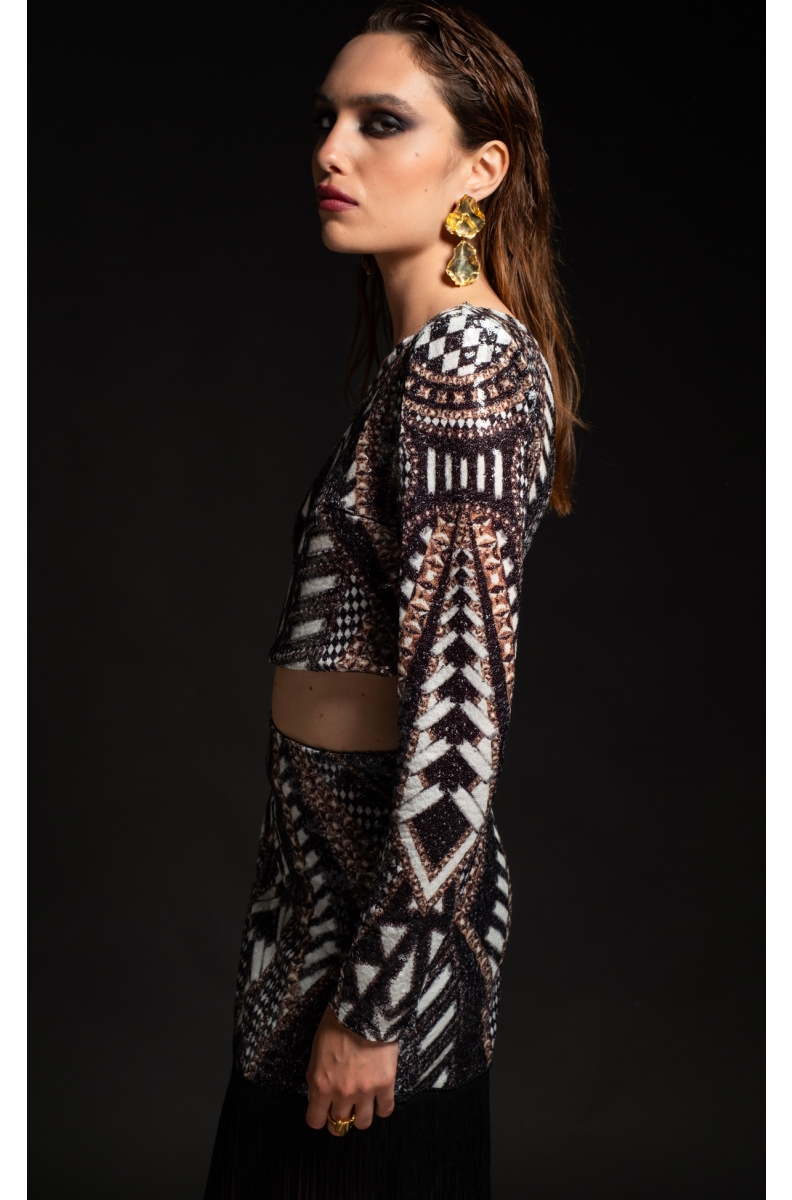 ABUNDANCE ONE SHOULDER TOP - Sequin