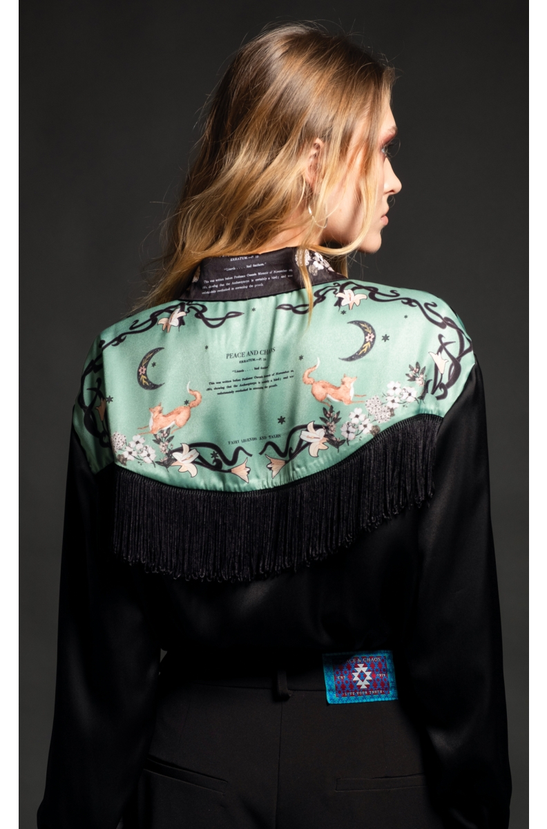 Silk cowboy shirt top