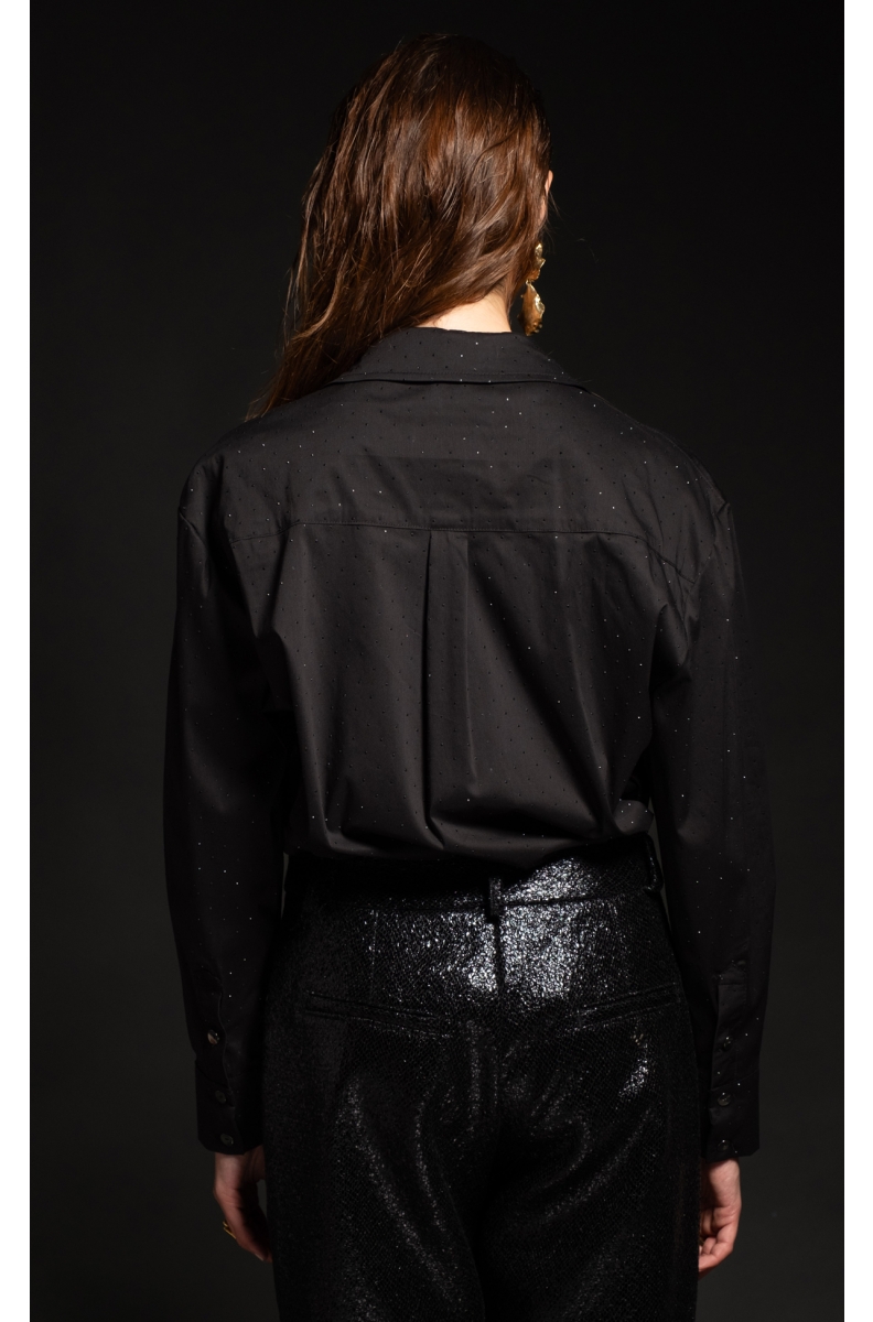 SHIMMER ΠΟΥΚΑΜΙΣΟ - Poplin Cotton, Strass