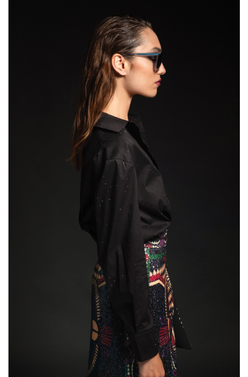 SHIMMER ΠΟΥΚΑΜΙΣΟ - Poplin Cotton, Strass