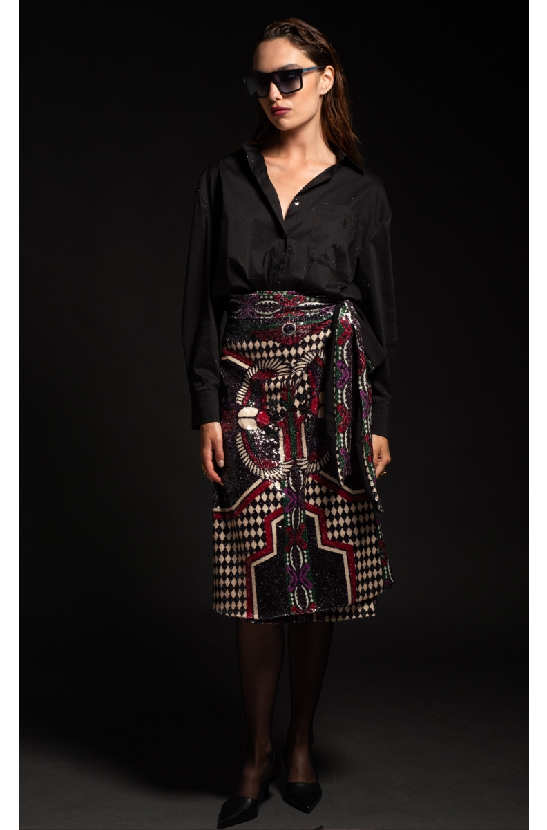 SHIMMER ΠΟΥΚΑΜΙΣΟ - Poplin Cotton, Strass