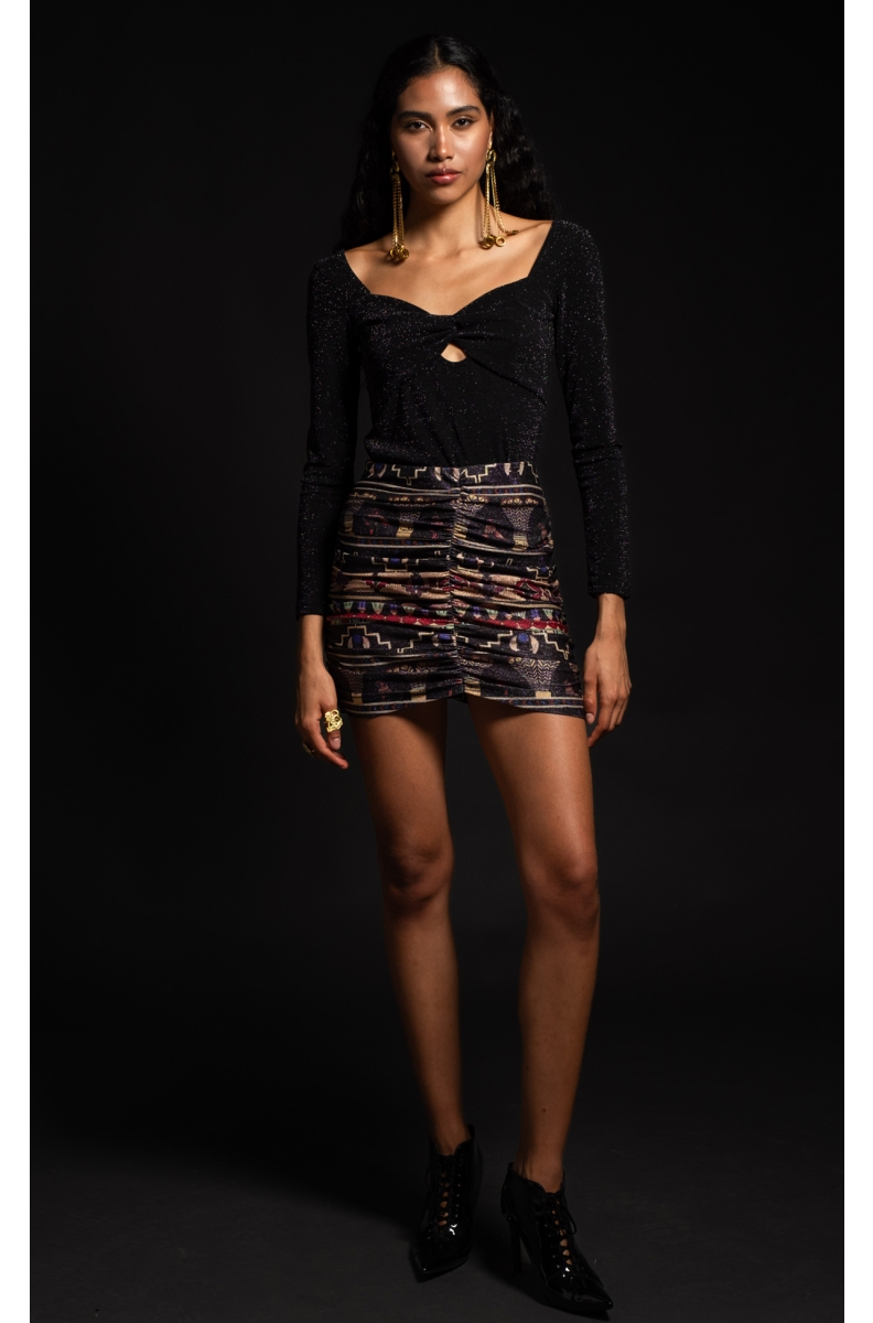 WORSHIP MINI SKIRT - Lurex