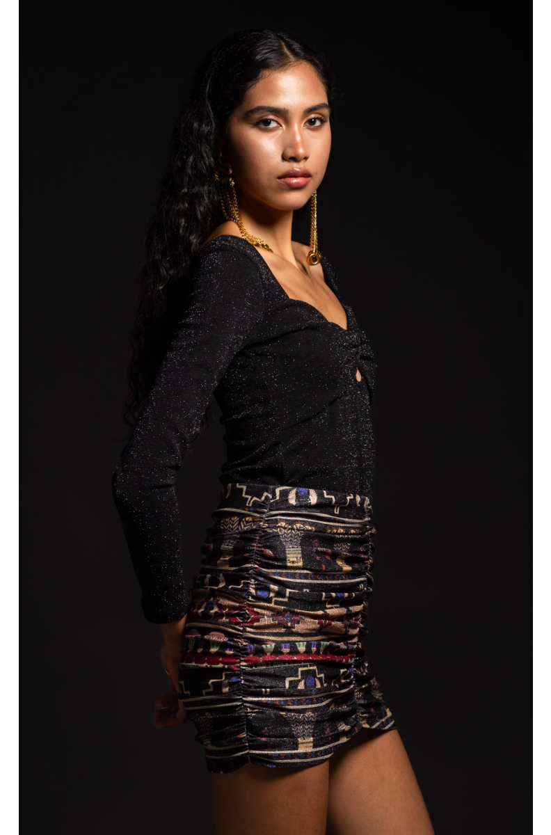 WORSHIP MINI SKIRT - Lurex