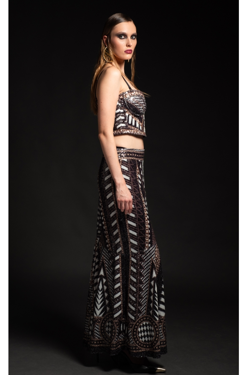 ABUNDANCE LONG SKIRT - Sequin