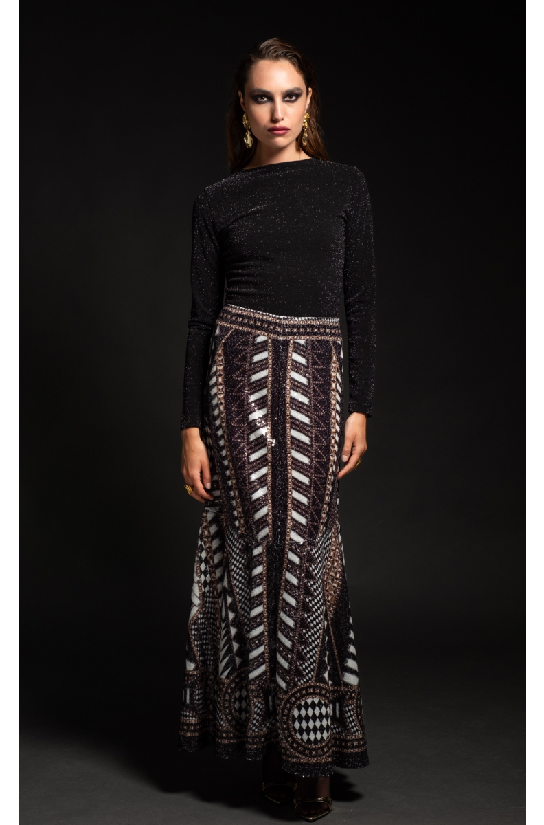 ABUNDANCE LONG SKIRT - Sequin