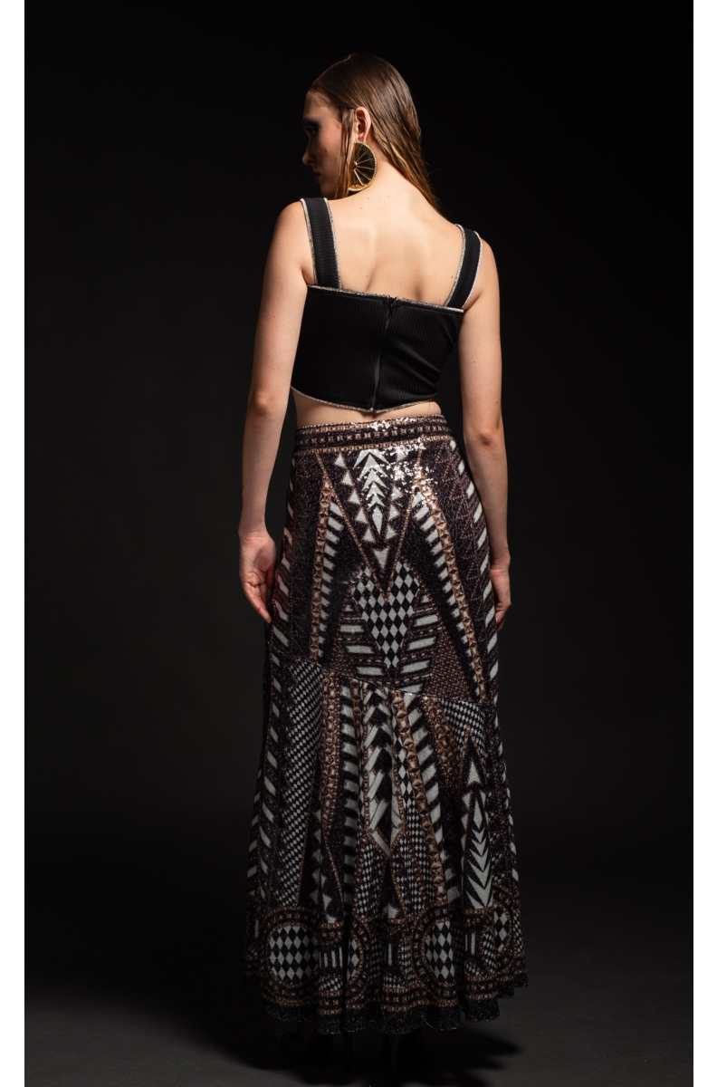 ABUNDANCE LONG SKIRT - Sequin