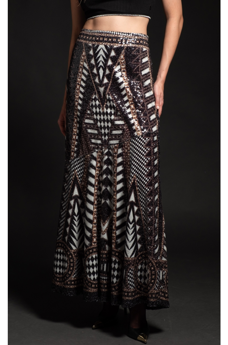 ABUNDANCE LONG SKIRT - Sequin