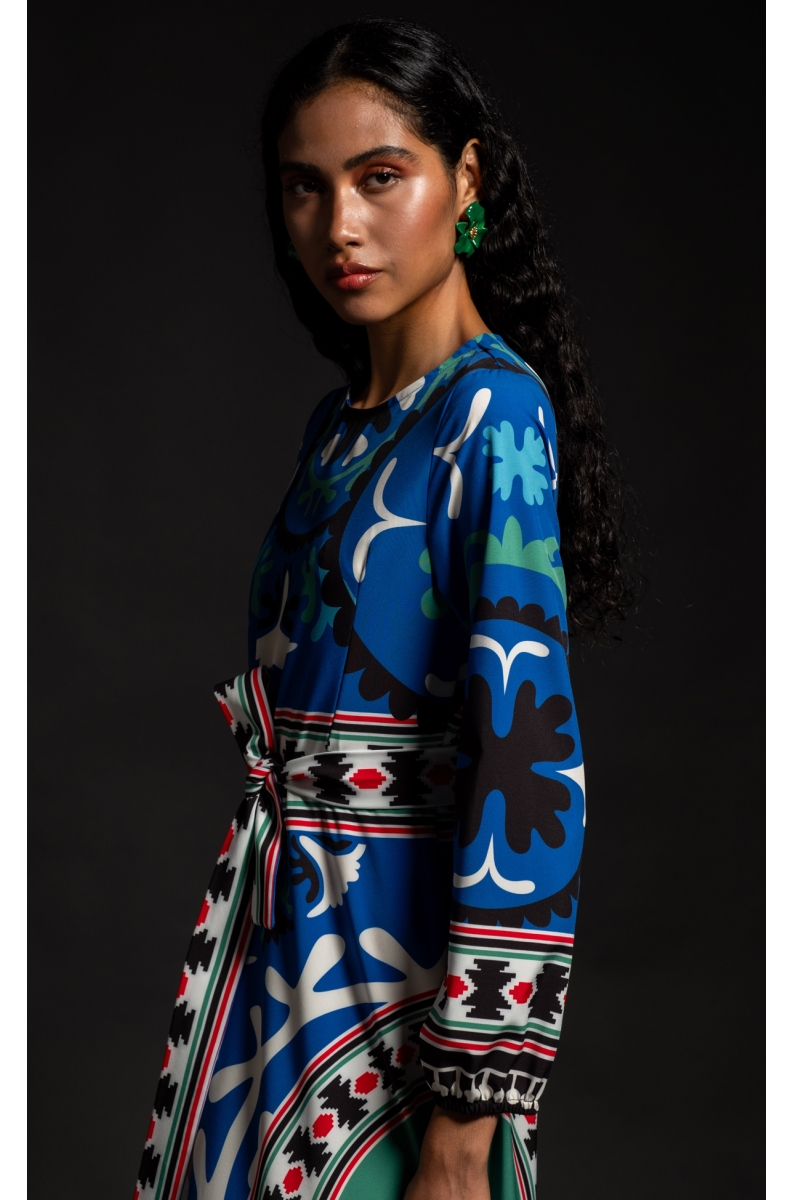 ENIGMA BLUE LONG DRESS