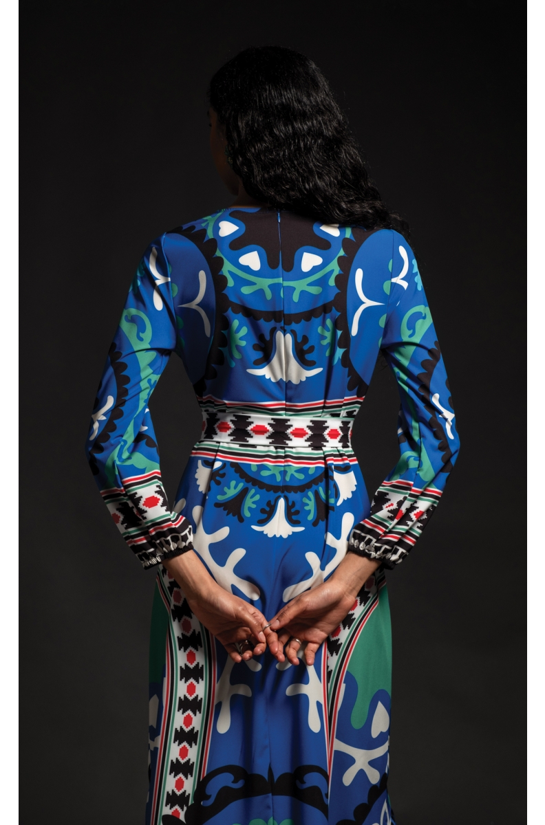 ENIGMA BLUE LONG DRESS