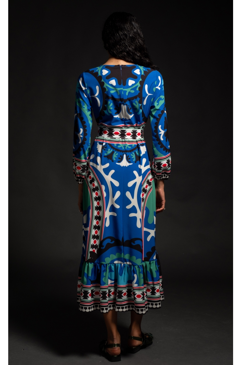 ENIGMA BLUE LONG DRESS