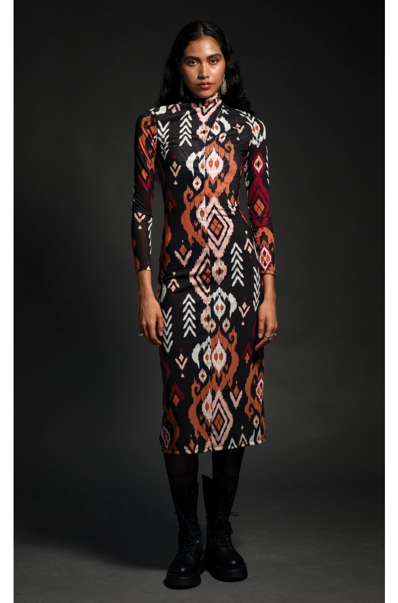 MANIFESTO LONG DRESS -Mesh