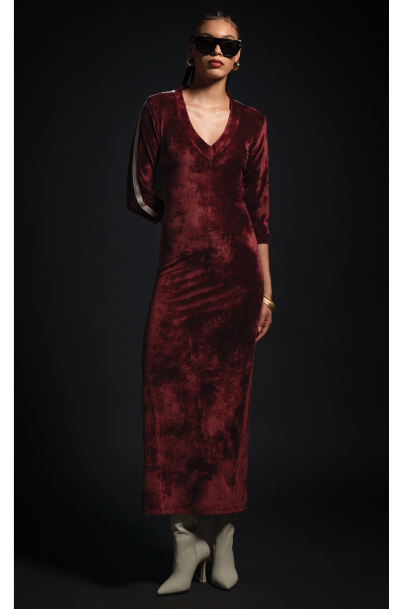 CRIMSON LONG DRESS - Velvet