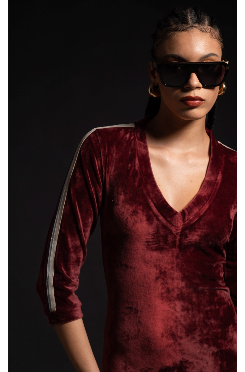 CRIMSON LONG DRESS - Velvet