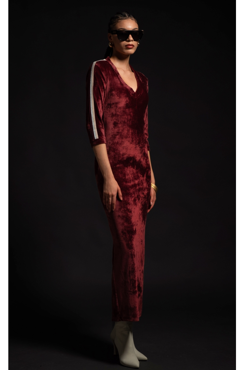 CRIMSON LONG DRESS - Velvet